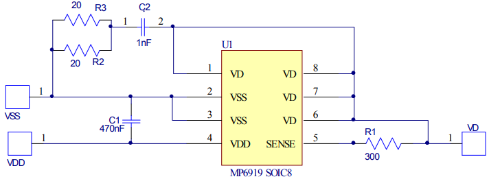 Schematic - Monolithic Power Systems (MPS) EP6919-S-00A Evaluation Board